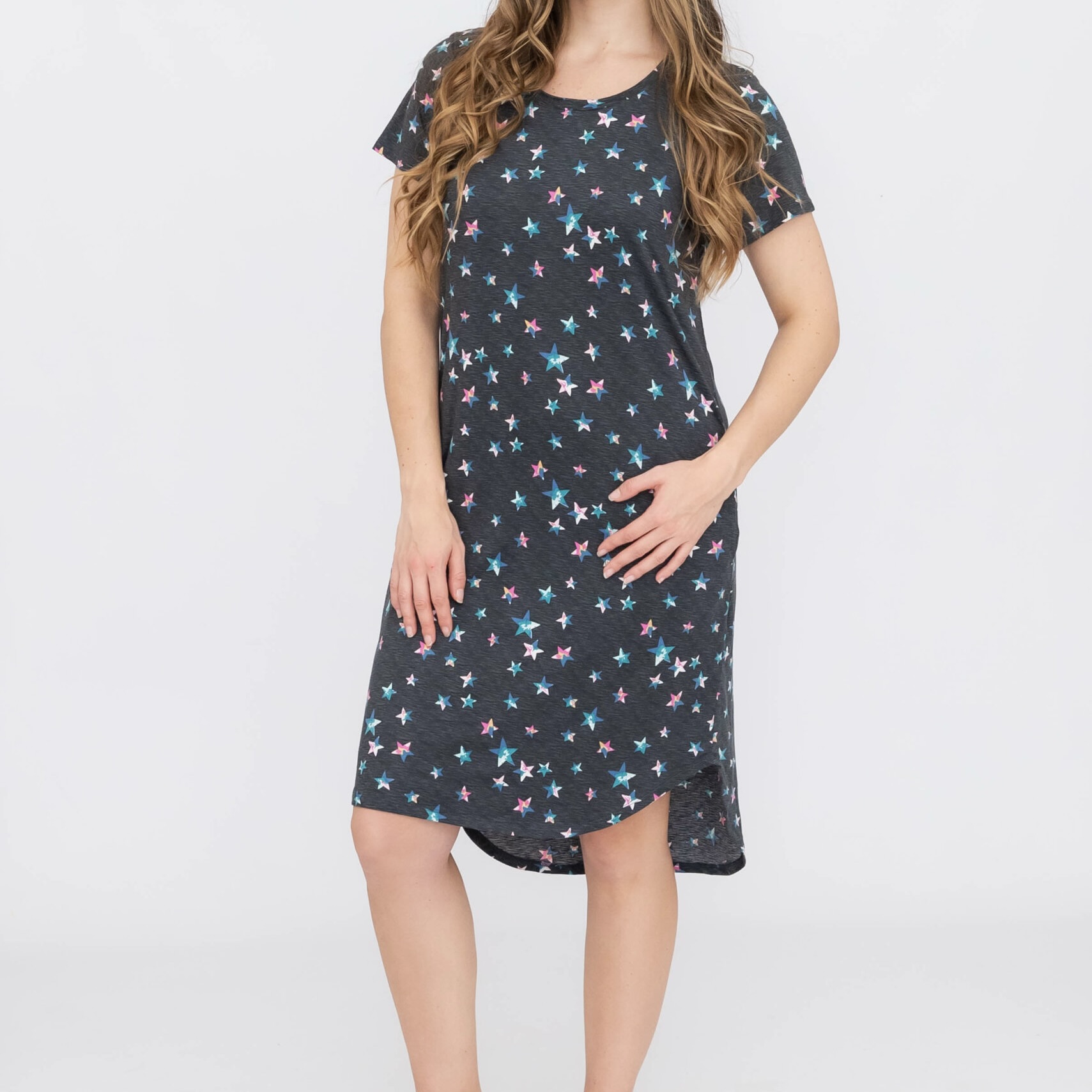 Ladies Short Sleeve Maxi Sleep Shirt