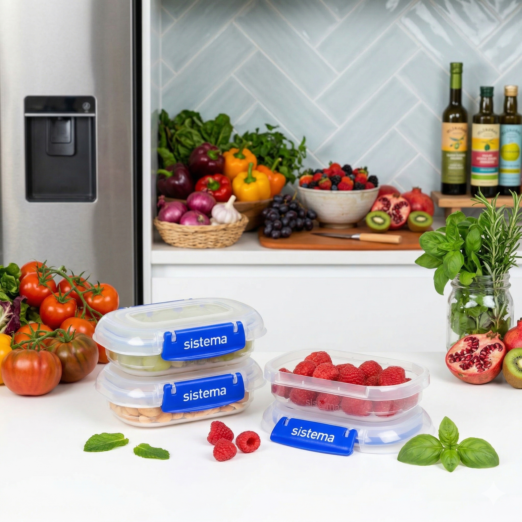 3x 180ml Rectangle Klip It Plus Containers