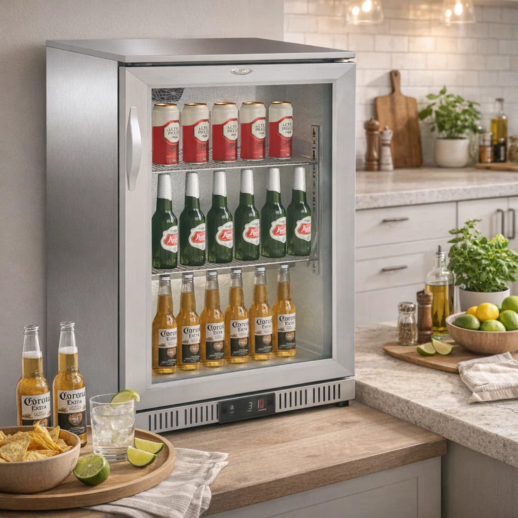 Stainless Steel Single-Hinged Back Bar Cooler