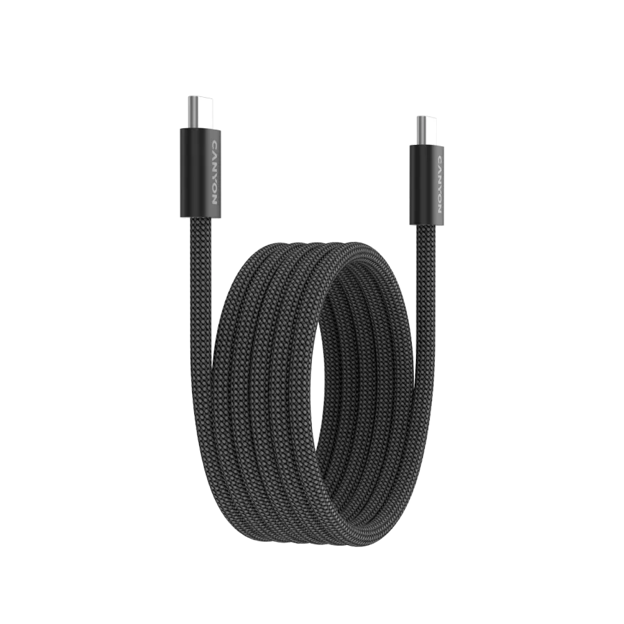 2x 1m 60W OnWire Type-C Magnet Braided Charging Cables