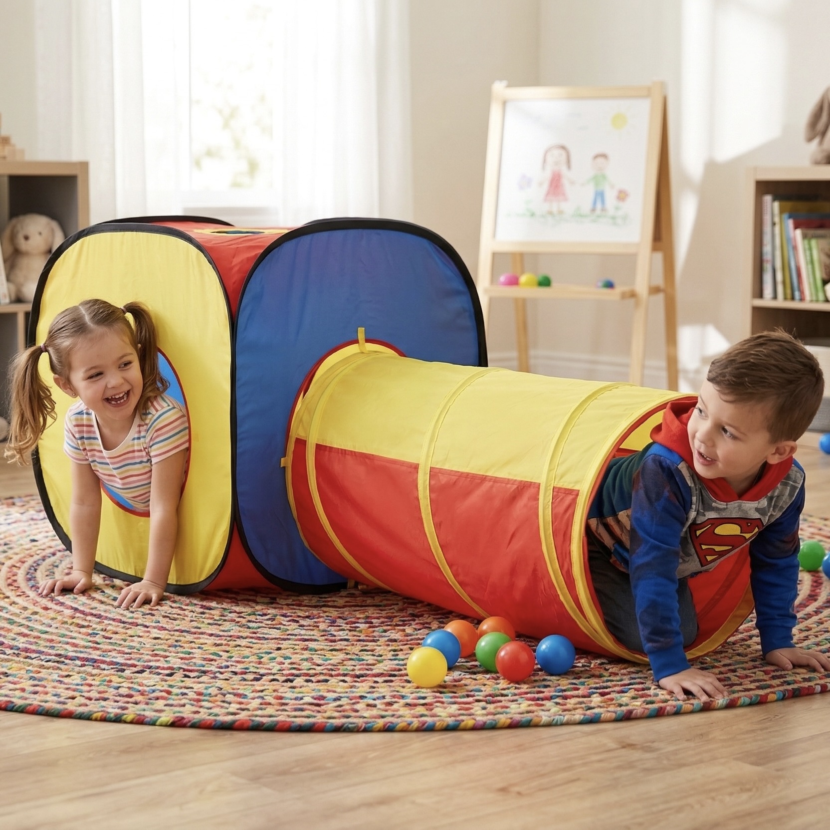 Kids Colourful Crawl Pop-up Play Tent