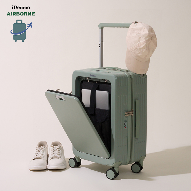 Hardshell Carry On Suitcase with Laptop Compartment and Cup Holder