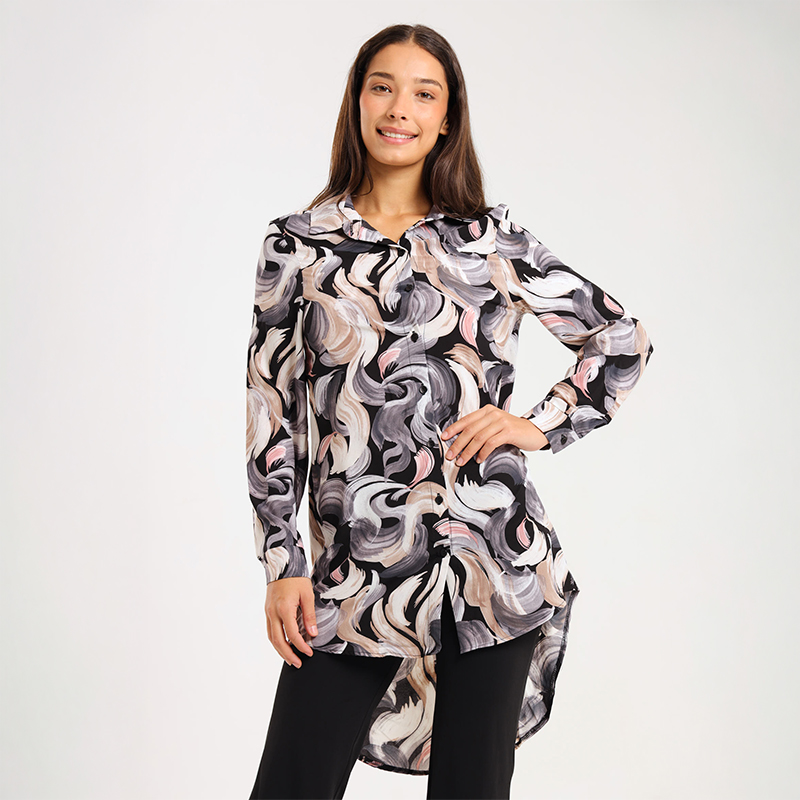 Ladies Button Down Extra Long Shirt Dress