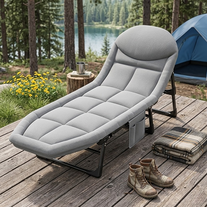 Reclining Portable Camping Stretcher Bed