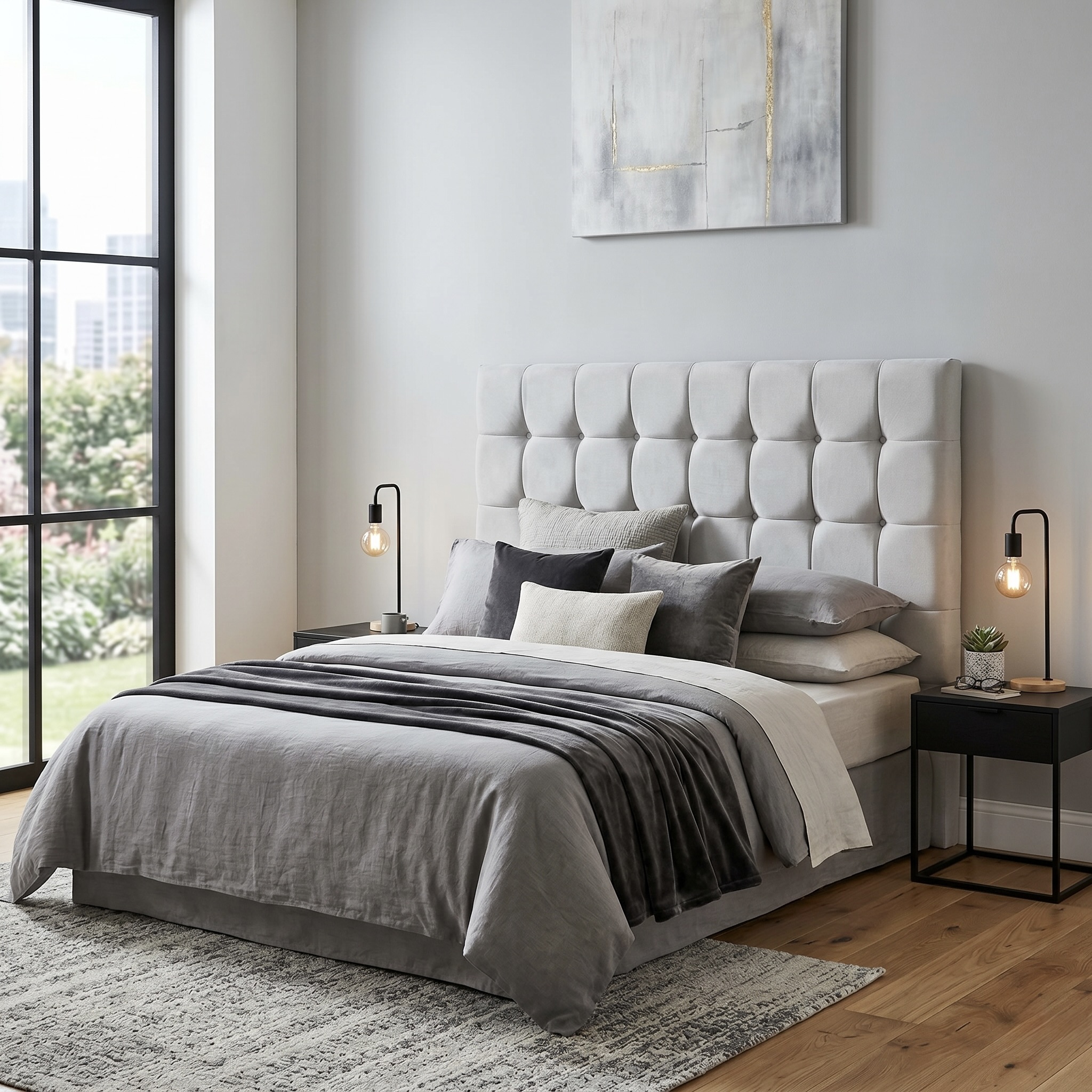 Benned Button Velvet Headboard