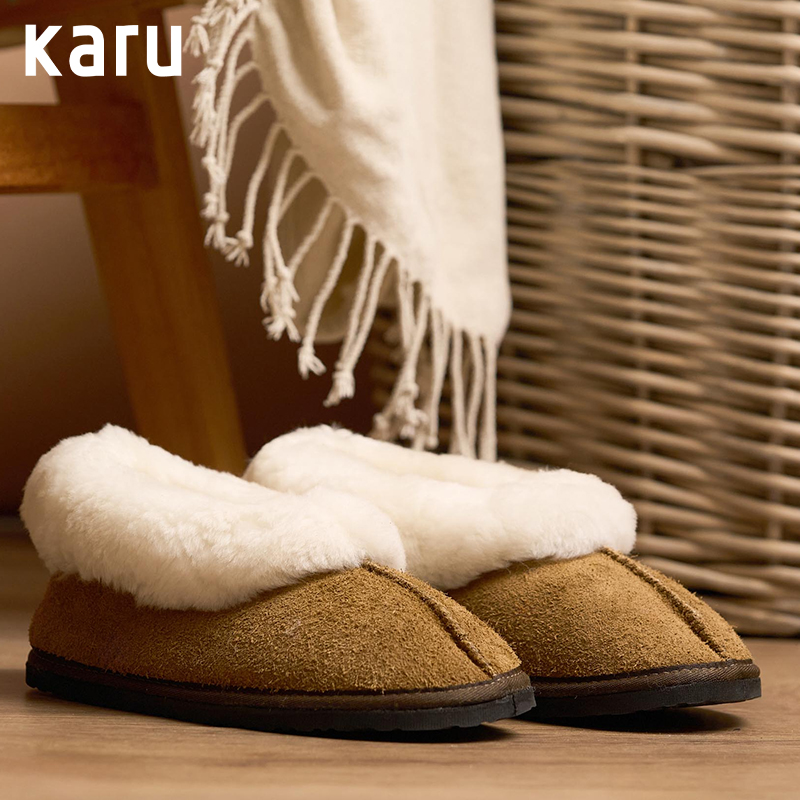 Men's or Ladies Two-Tone Genuine Wool & Sheepskin Slippers