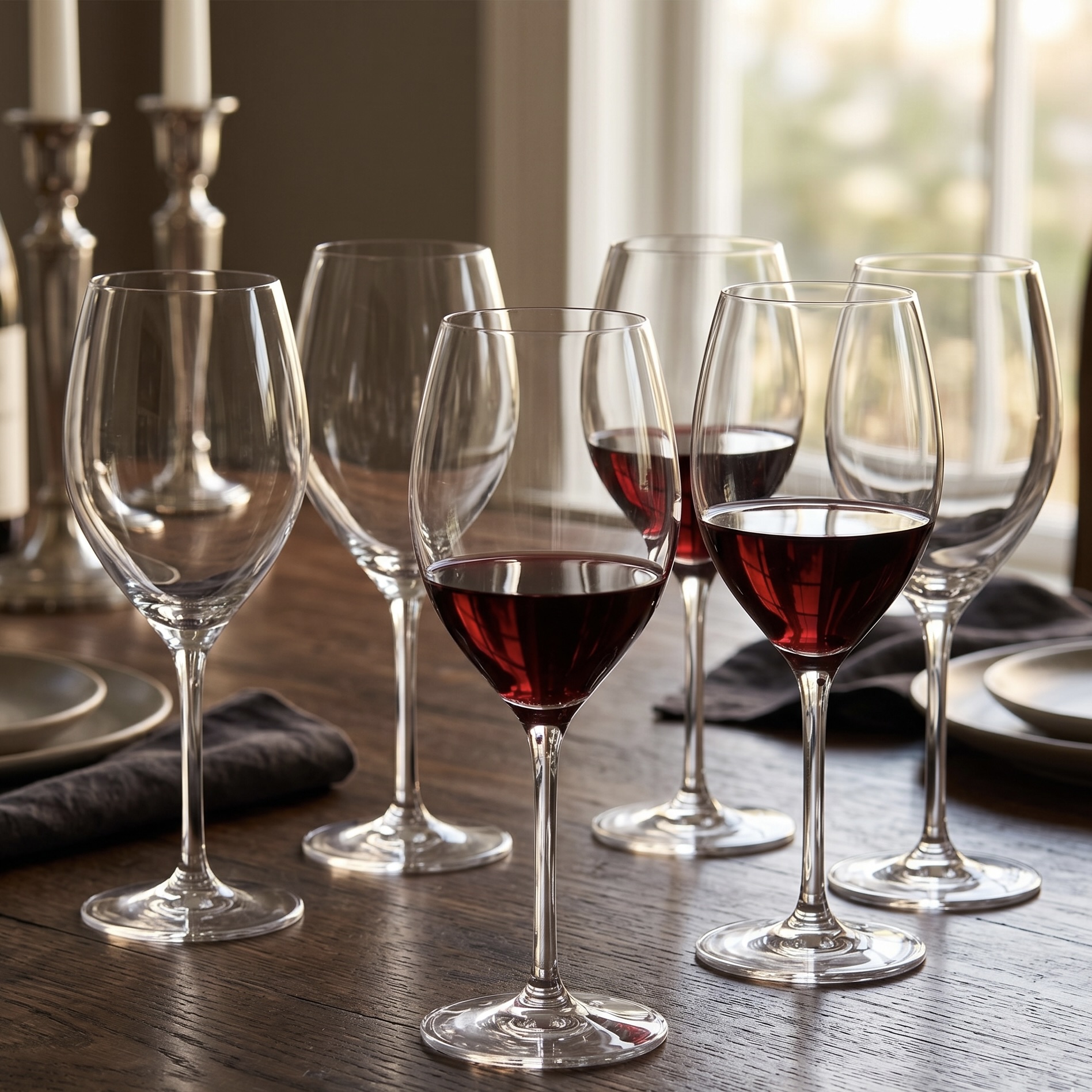6x Sophia Crystal Wine Glasses