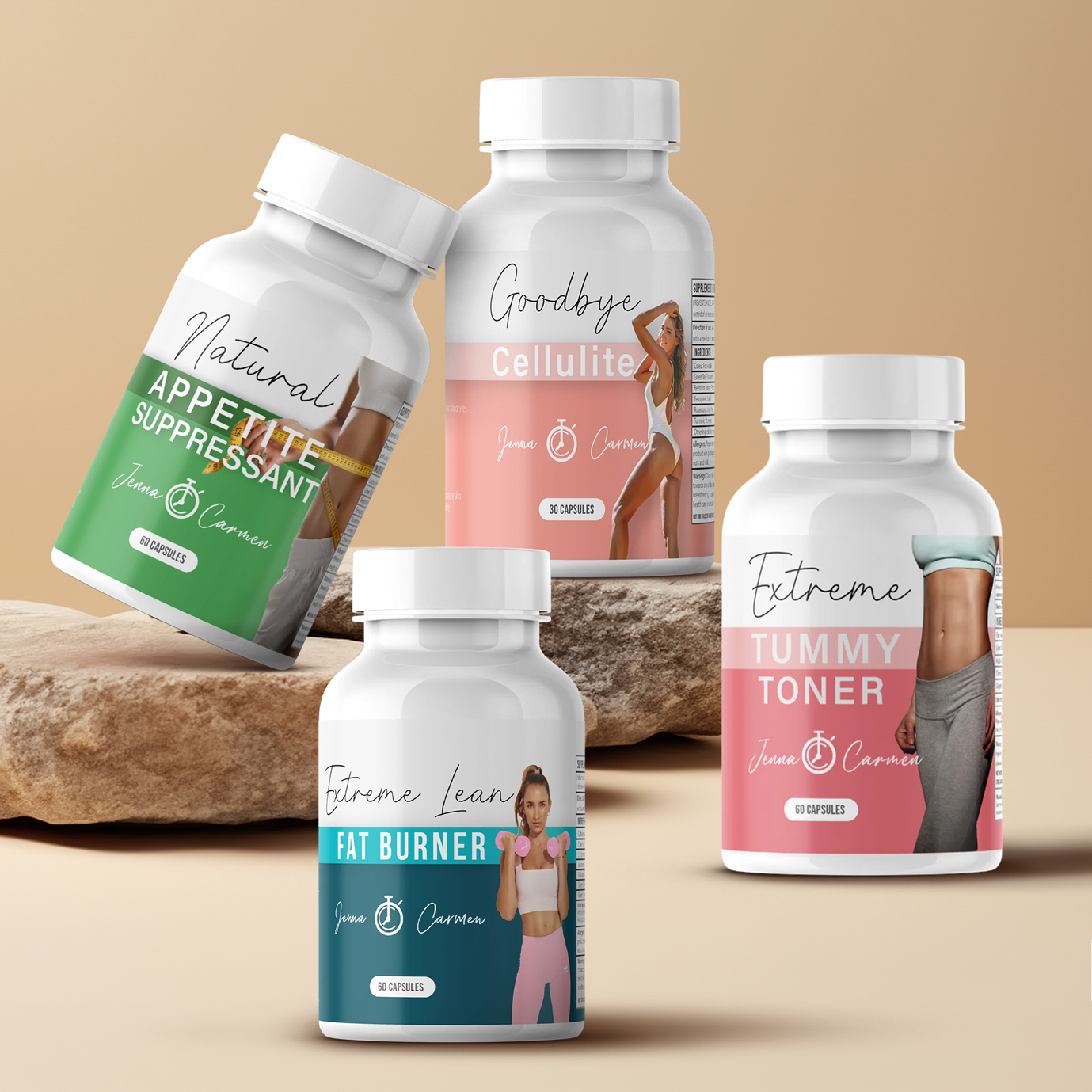 4-Piece Weight Loss and Toning Supplement Bundle