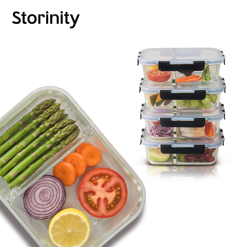 8-Piece 1500ml Glass Containers with Lids