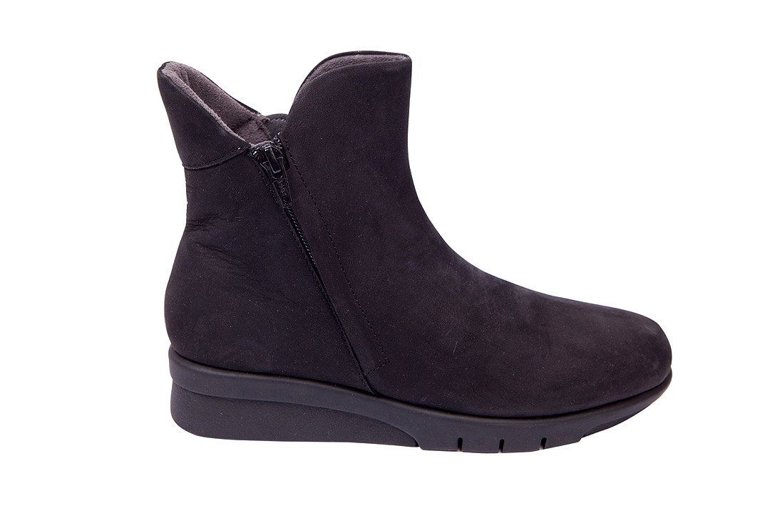 Ladies Genuine Suede Wedge Zip Ankle Boots