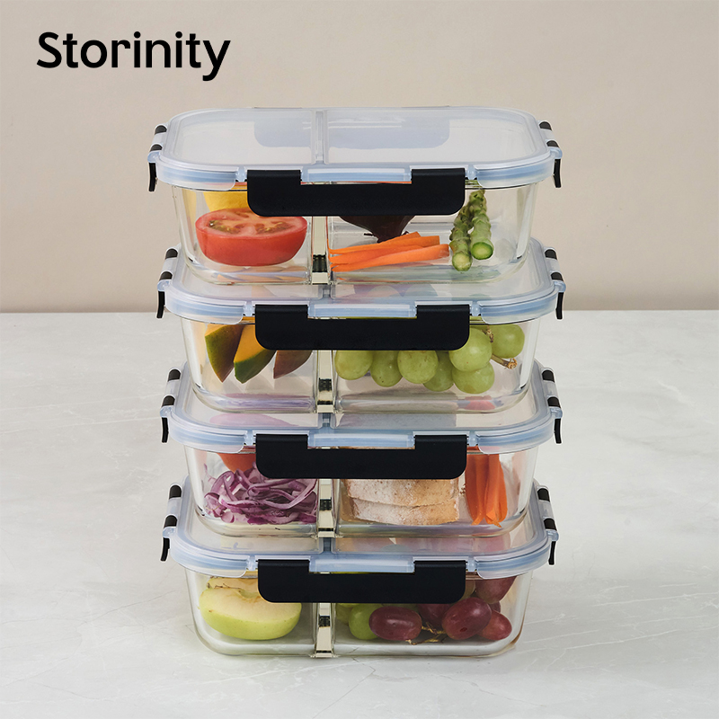 8-Piece 1500ml Glass Containers with Lids