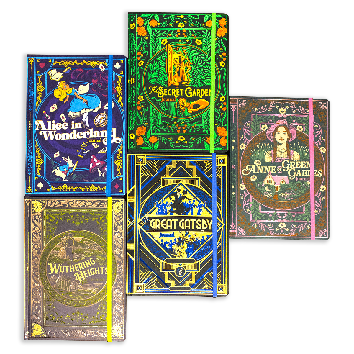 2x Gold-Edged Lined Journals