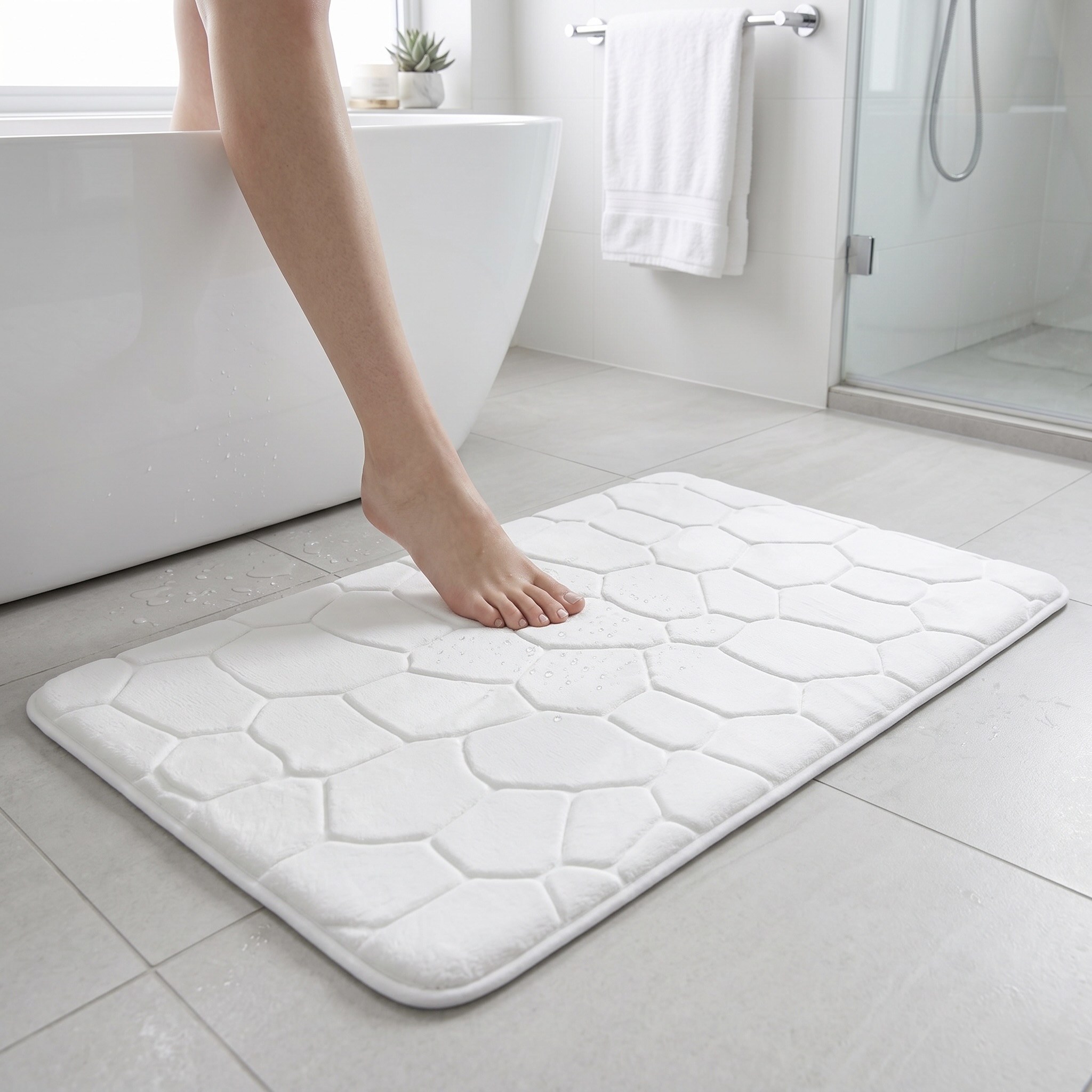 70x40cm Anti-Slip Cobblestone Bath Mat
