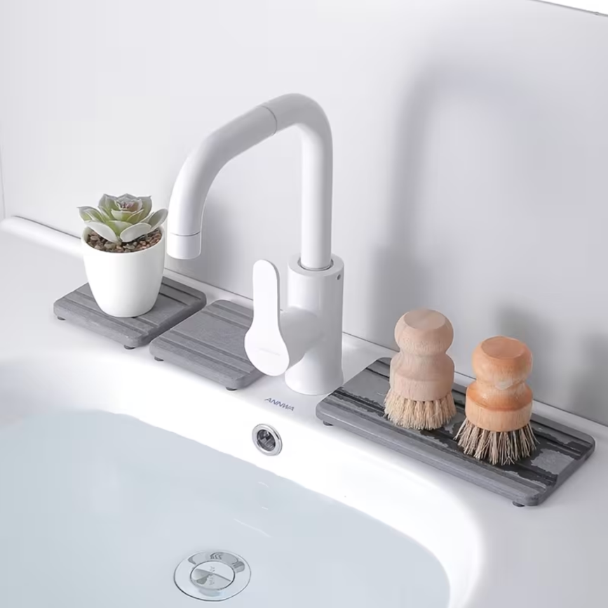 3-Piece Quick-Drying Non-Slip Stone Sink Tray Set