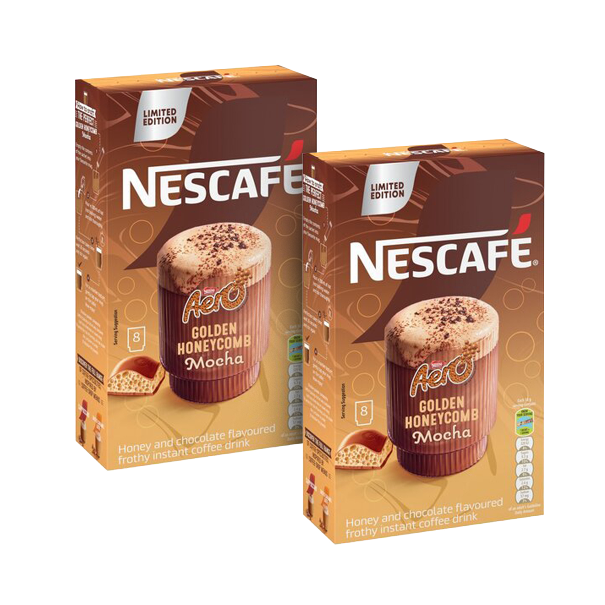 2x 8's Aero Golden Honeycomb Mocha Sachets