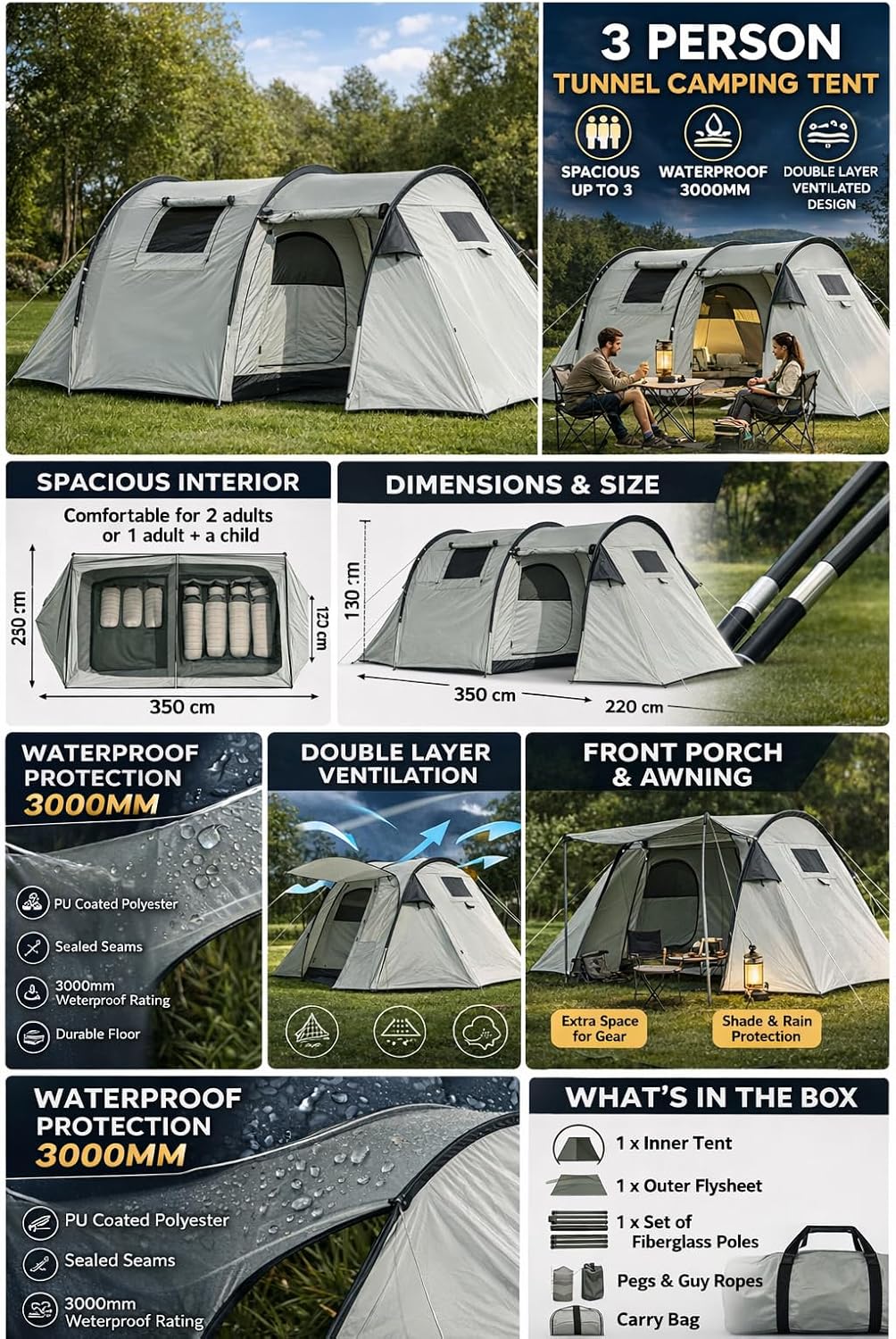[⭐️bundle sale ⭐️] camping set 2 persons R400 off on A2Z 3-Person Camping Tent | OneDayOnly