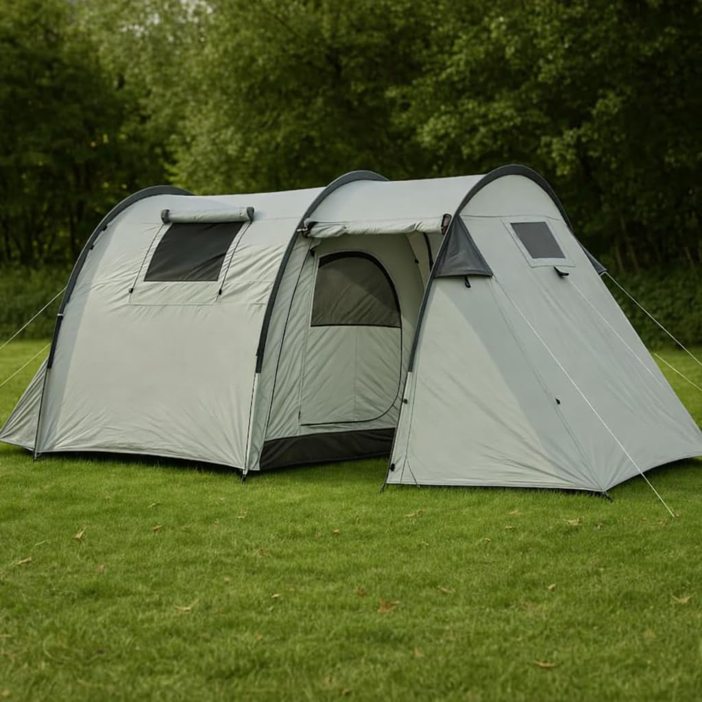 3-Person Camping Tent with Porch and Awning