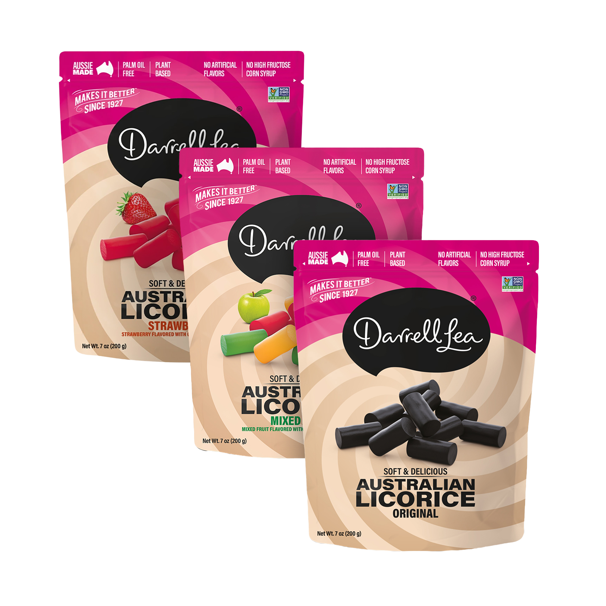 3x 200g Soft Australian Flavoured Licorice