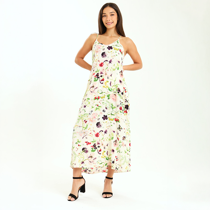 Ladies Boho Strappy Maxi Dress with Pockets