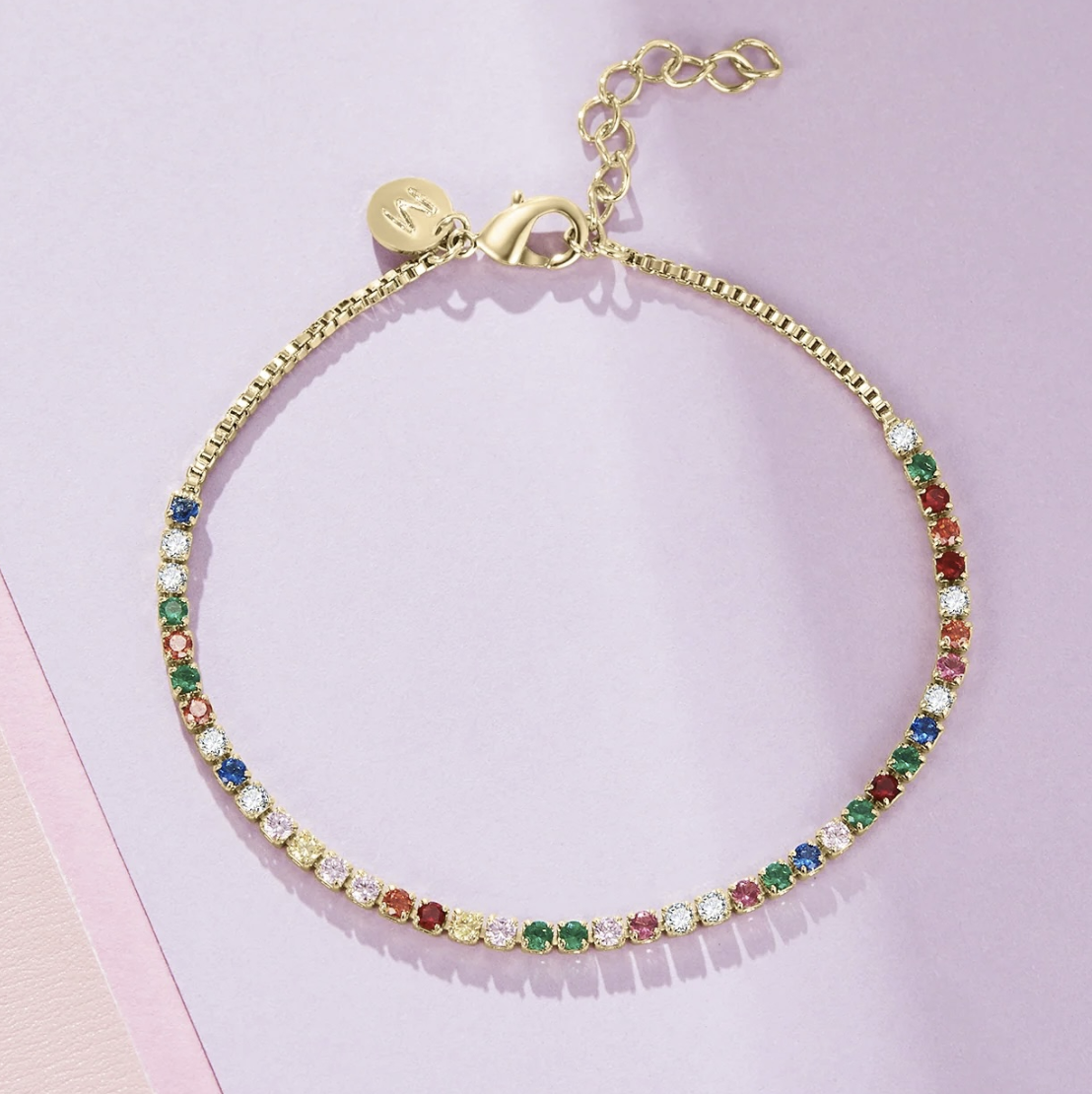 Sweetheart Vibrant Gold Tennis Bracelet