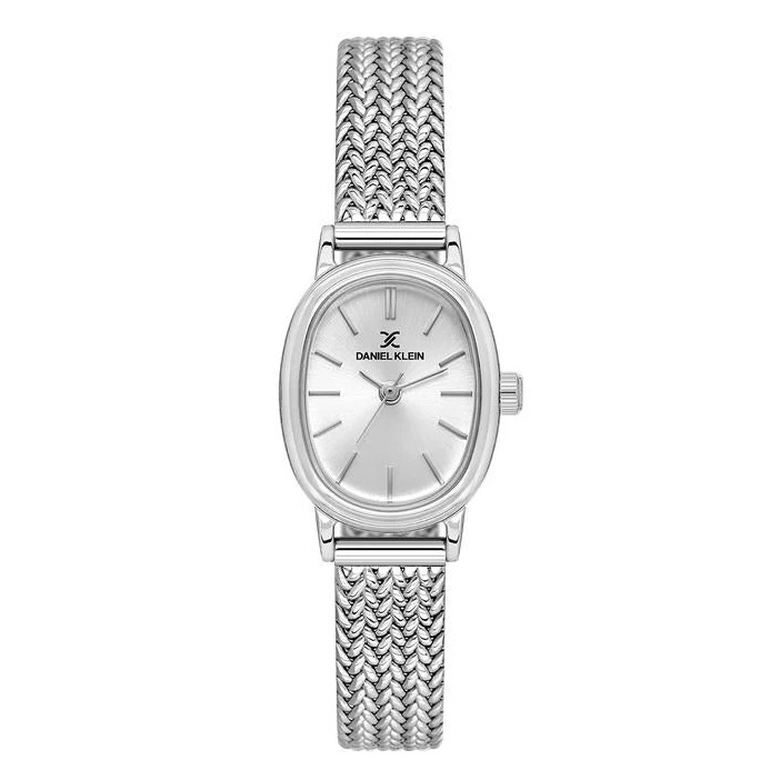 Ladies Silver Oval Weave Watch