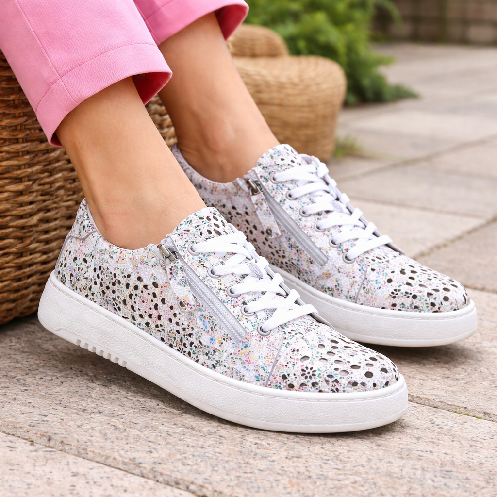 Ladies Genuine Leather Clout Sneakers