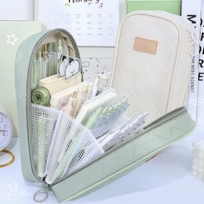 5-Pocket PU Leather Pencil Bag