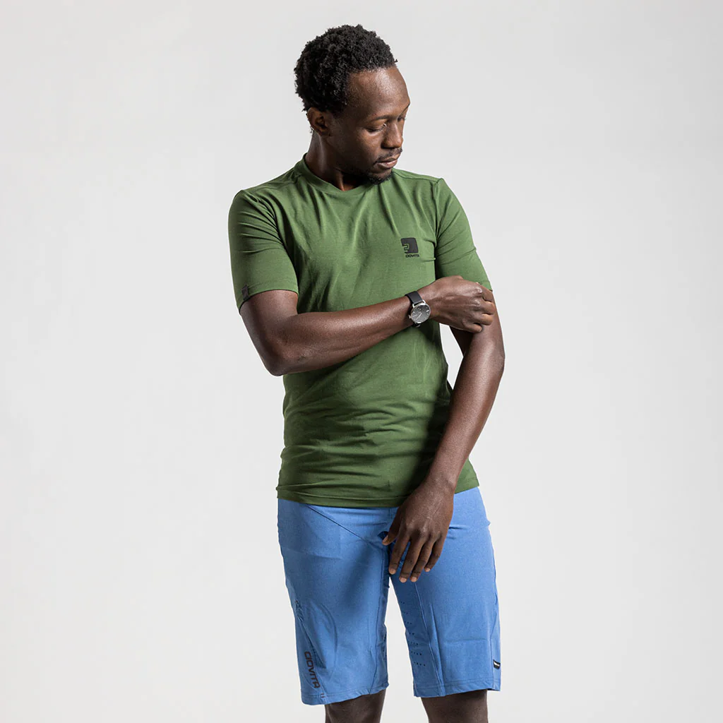 Men's Olive Merino Wool Casual T-Shirt