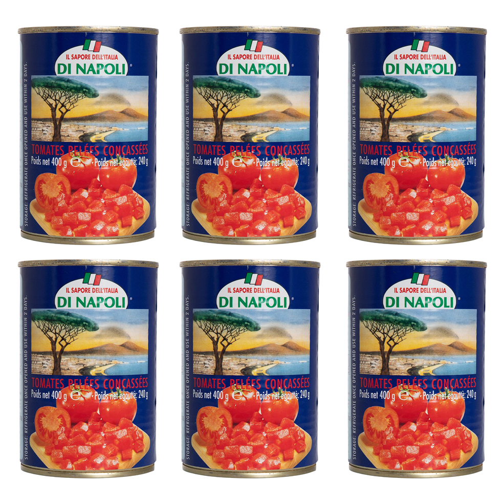 6x 400ml Chopped Whole Peeled Canned Italian Tomatoes