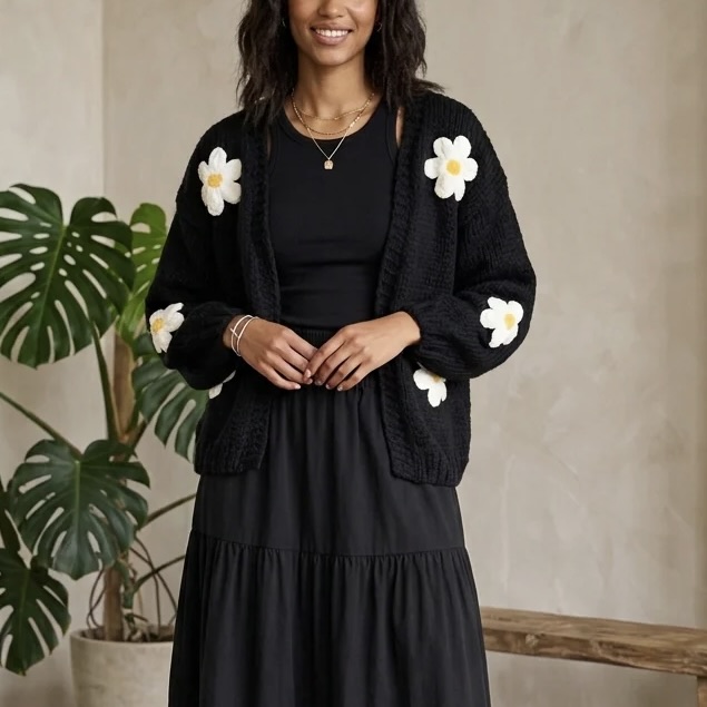 29% off on Zush Ladies Floral Knit Cardigan | OneDayOnly