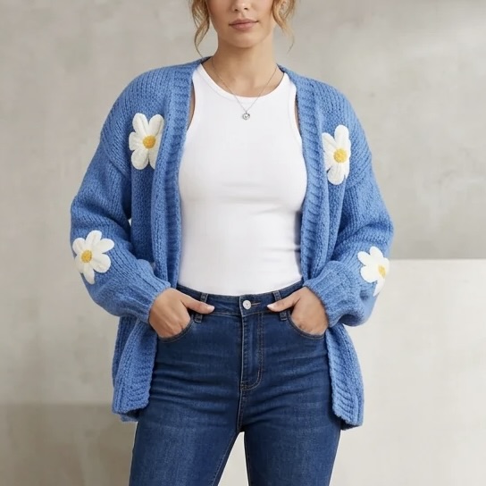 29% off on Zush Ladies Floral Knit Cardigan | OneDayOnly