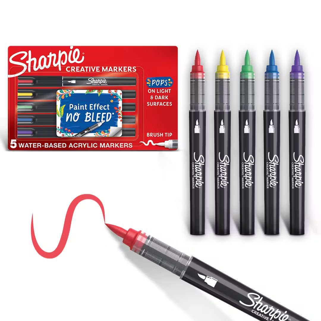 5x Acrylic Markers Brush Set