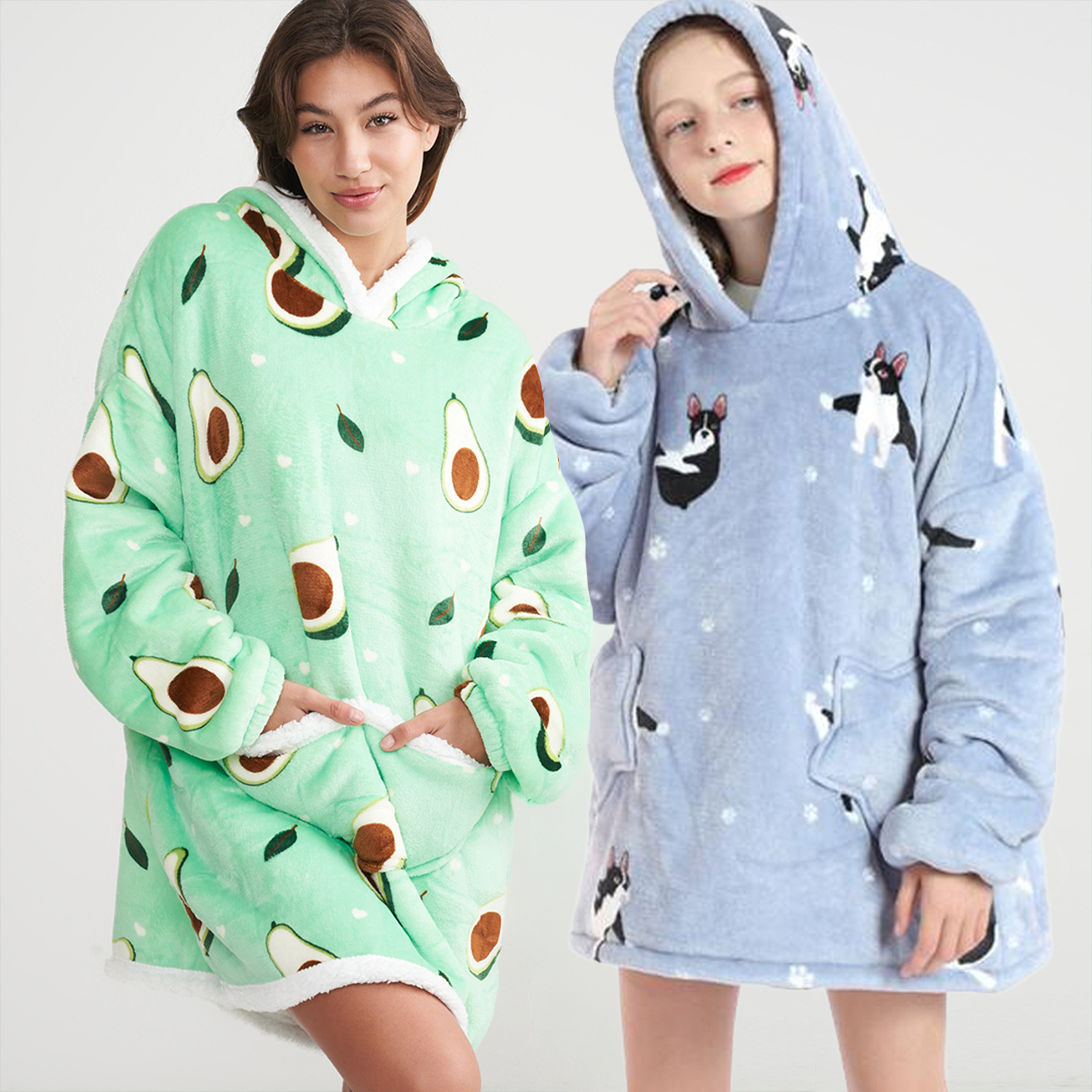 Kids and Adults Oversized Plush Blanket Hoodies