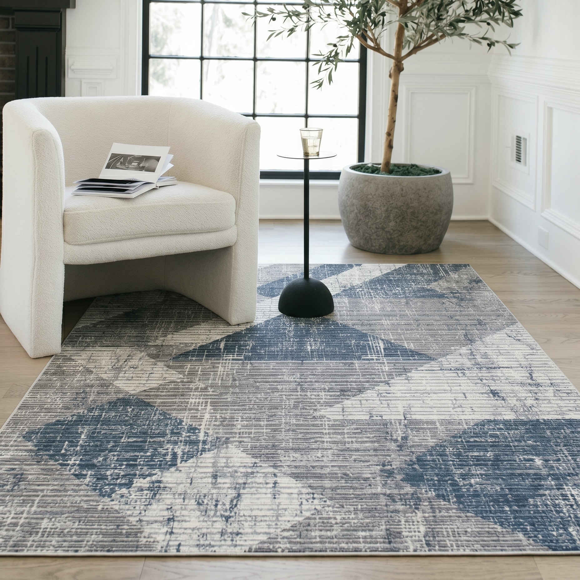 70% off on Oasis Triangle Mosaic Blue Rug | OneDayOnly
