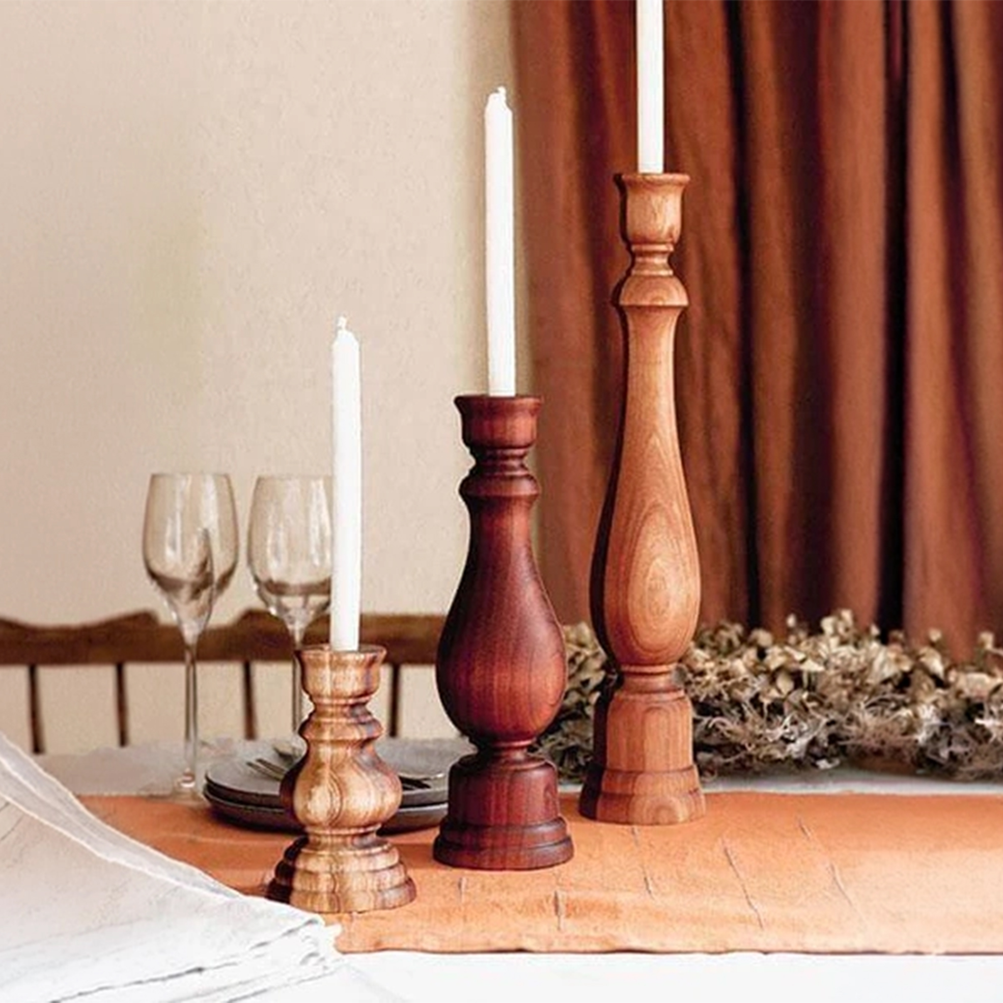 Wooden Candlestick