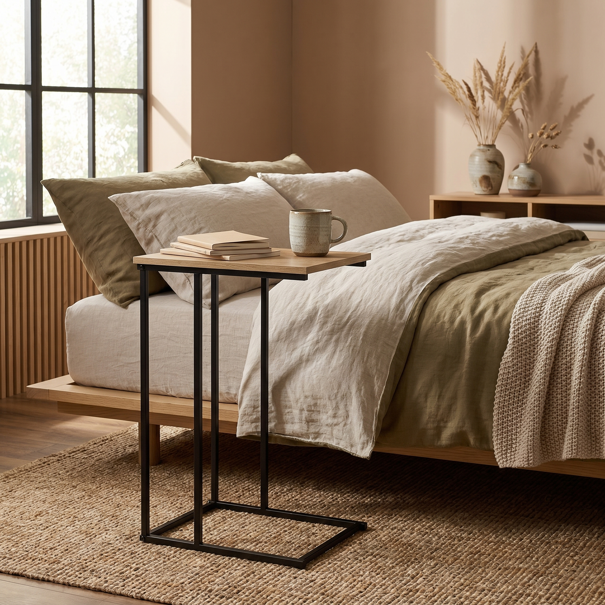 C-Shaped Over-Couch Side Table