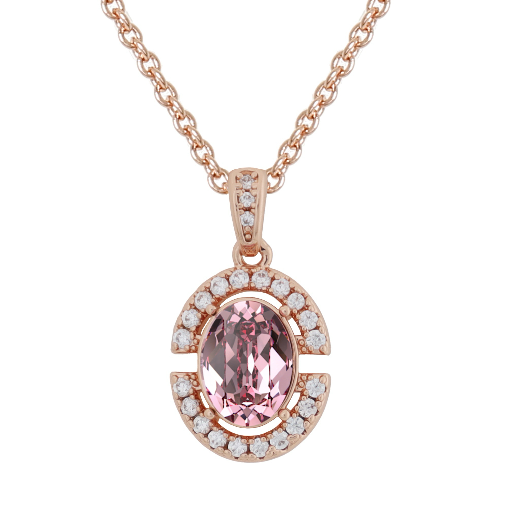 Belle Oval Necklace with Swarovski Crystals