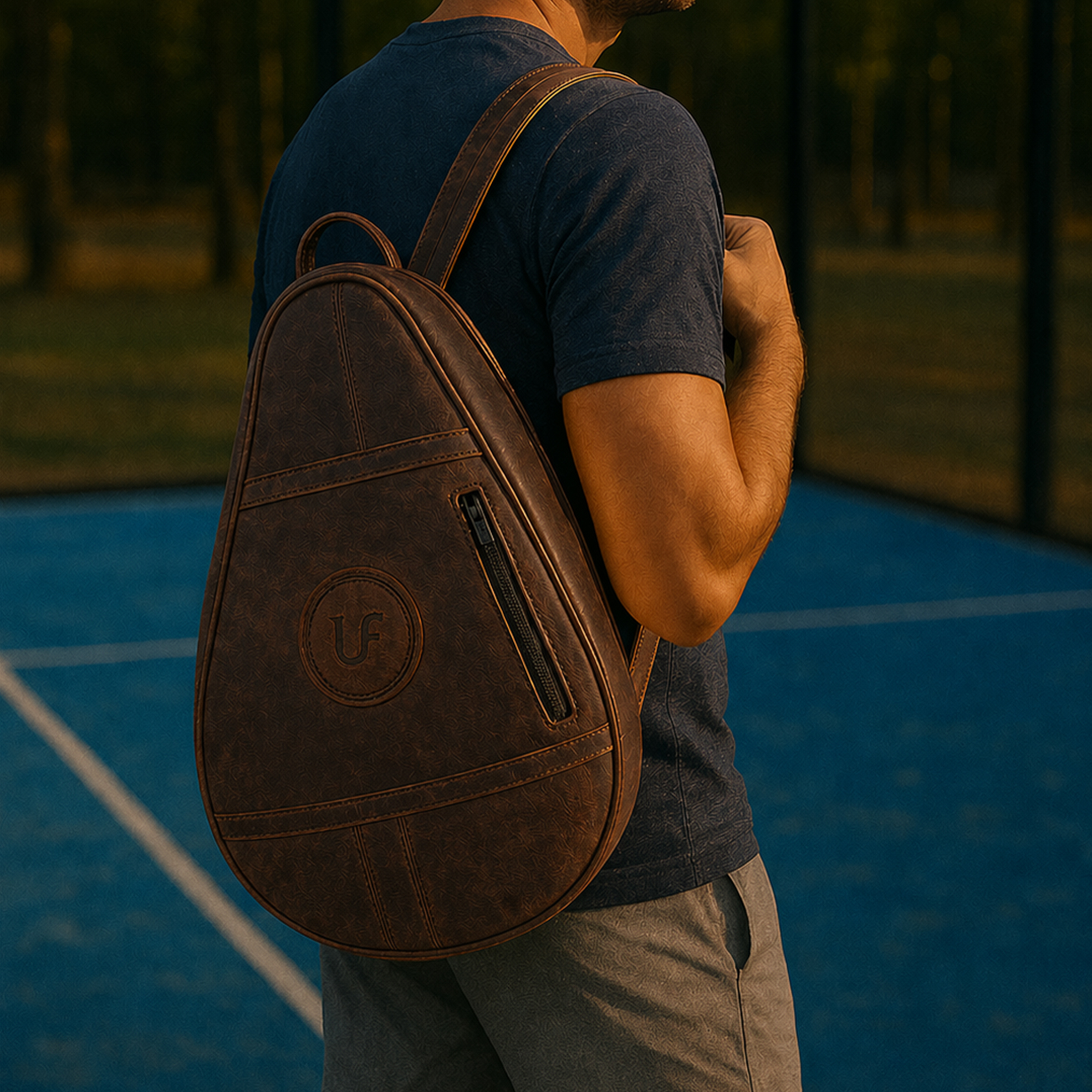 Genuine Leather Padel Racket Bag