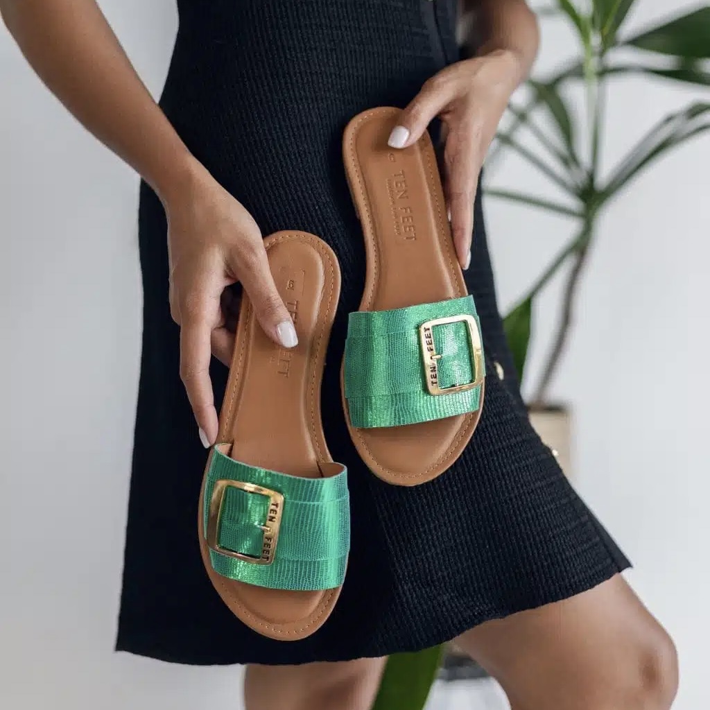 Ladies Genuine Leather Sliders