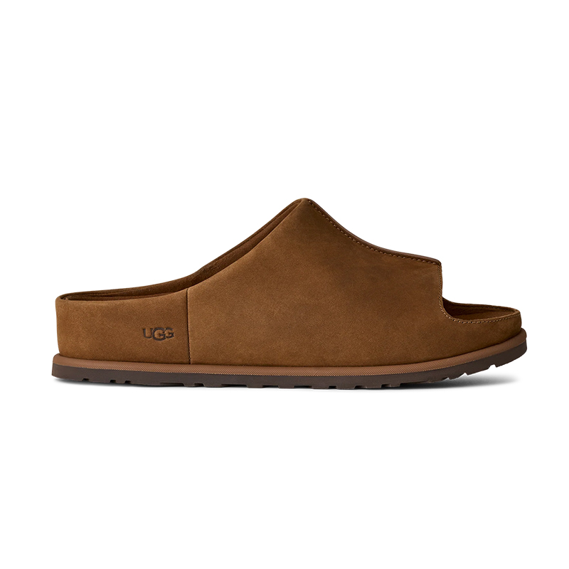 Men's Genuine Leather Dark Chestnut Otzo Slides