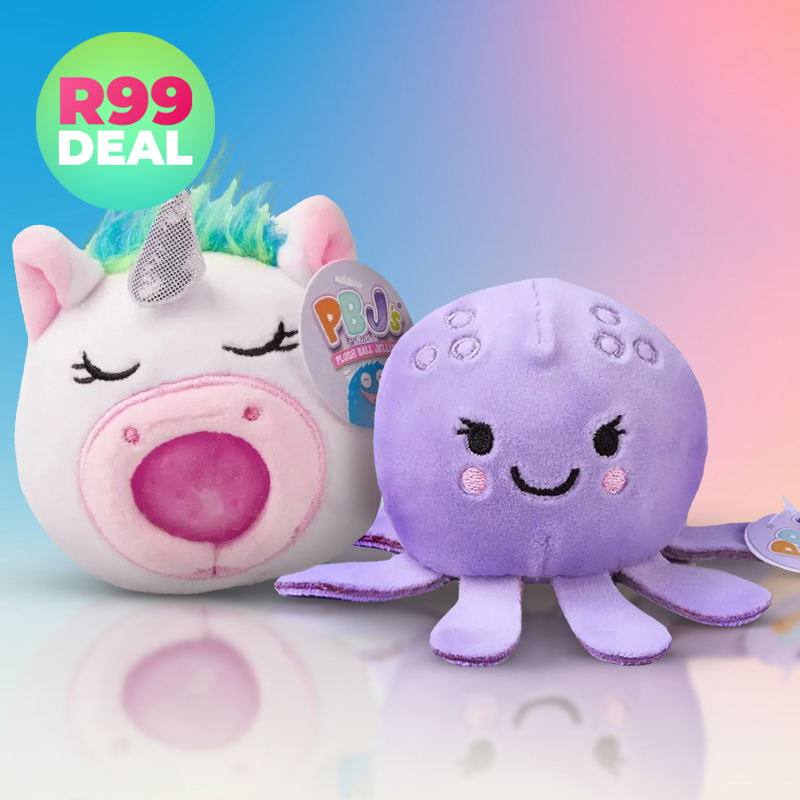 2-Piece Inky & Rainbow Collectible Plush Ball Jellies