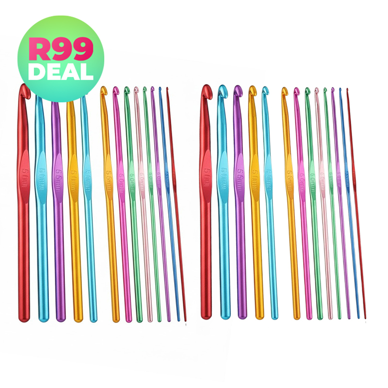 2x 12-Piece Crochet Needle Set