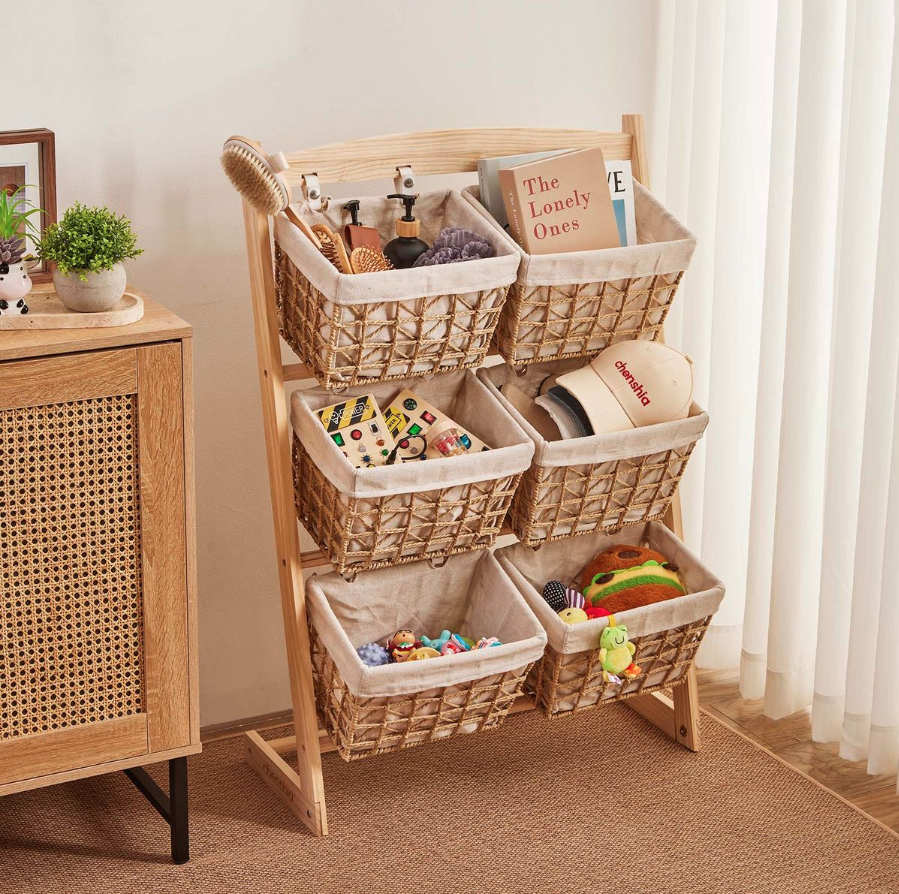 6-Basket Freestanding Organiser Rack