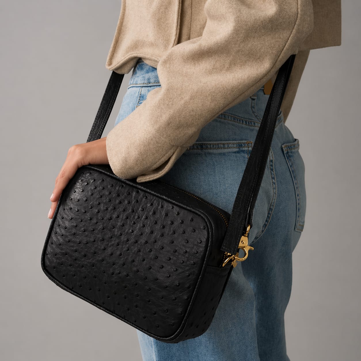 Genuine Ostrich Leather Émera Slingbag