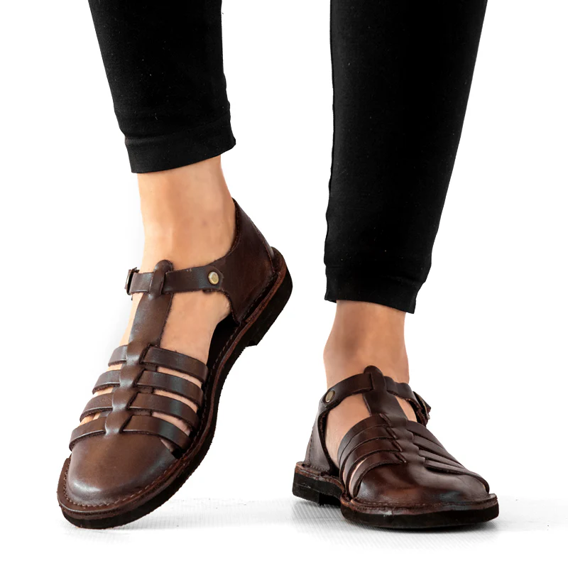 Ladies Genuine Leather Grandpa Sandals
