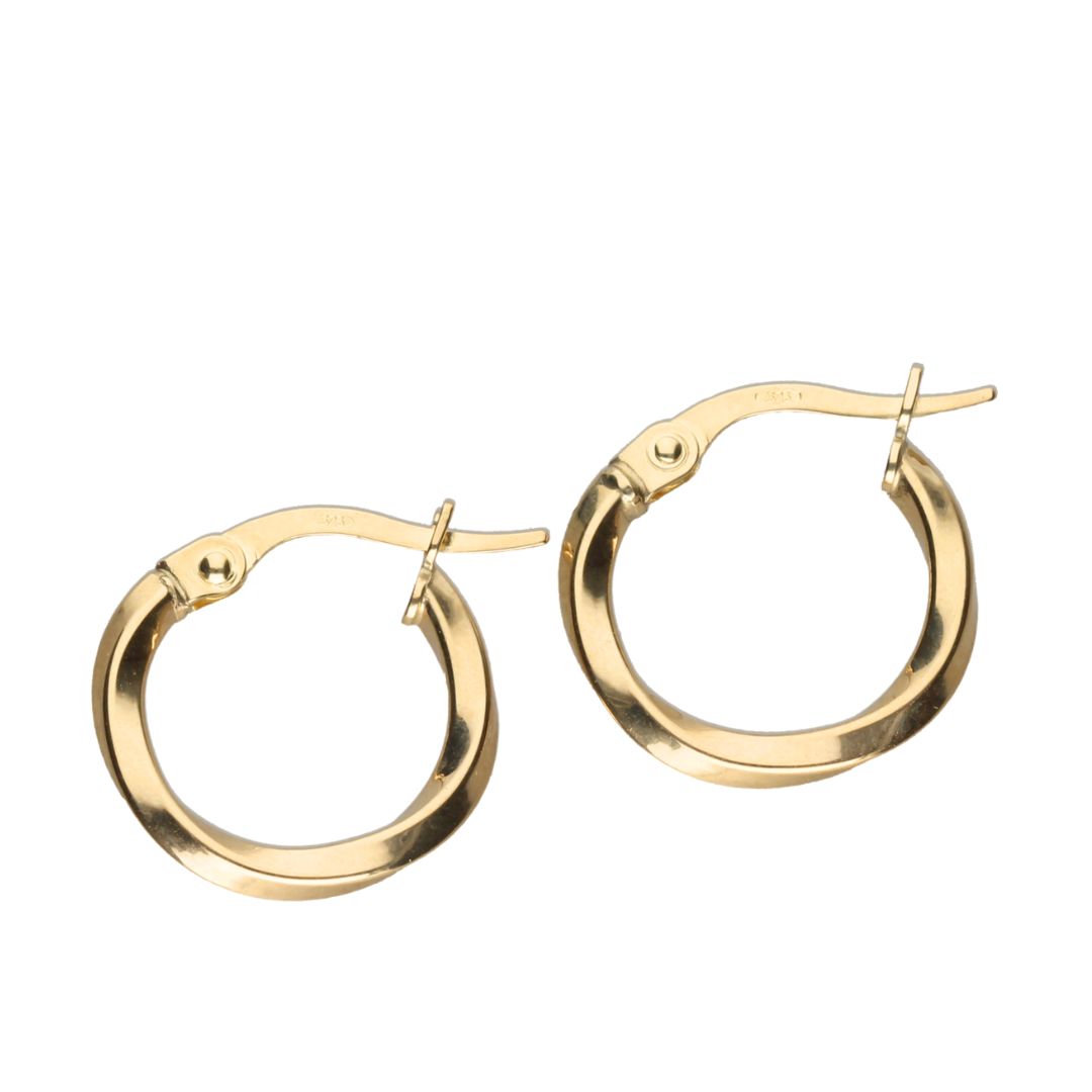 9kt Gold Hollow Hoop Earrings