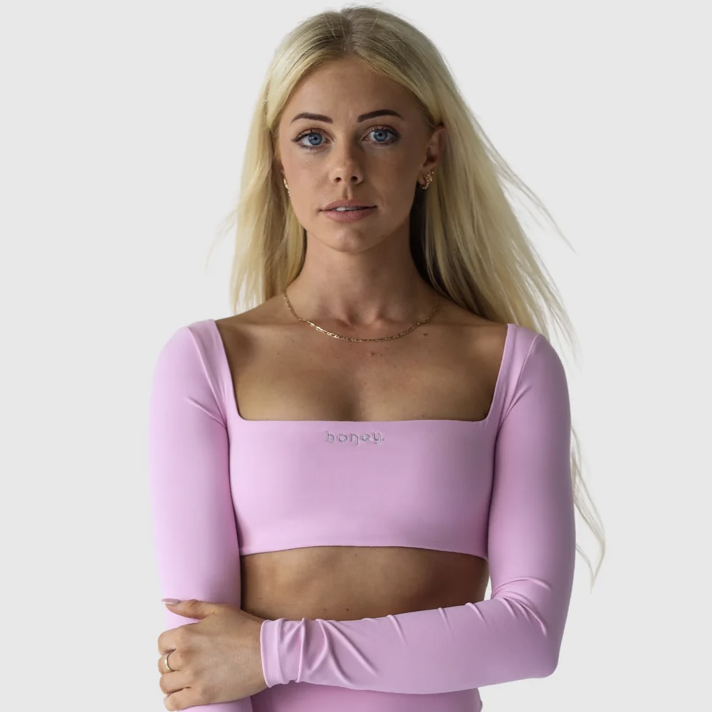 Ladies Luxe Long Sleeve Crop Top