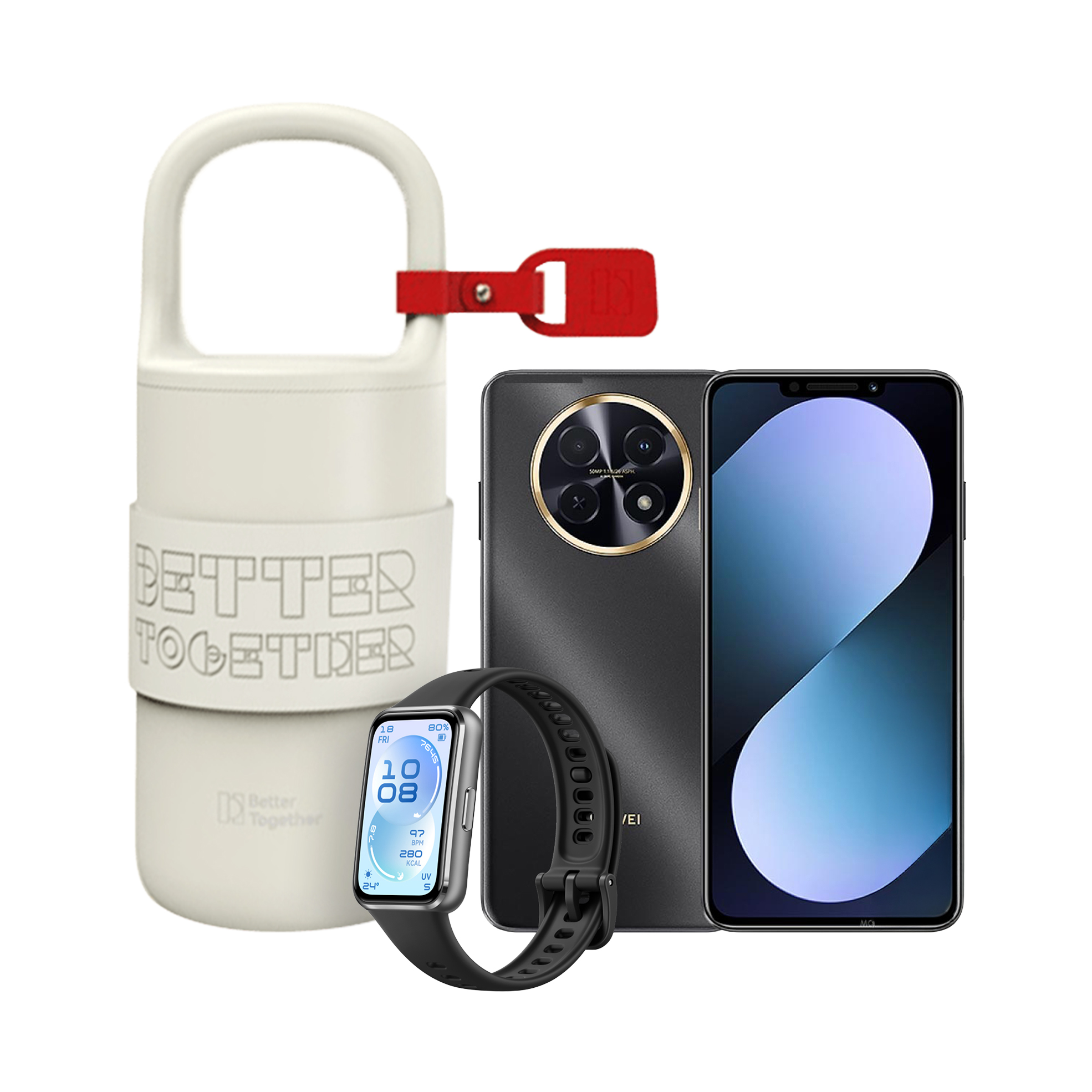 256GB Nova 14i Series 4G 12GB RAM Smartphone with Band 11 Watch and Portable Coffee Cup