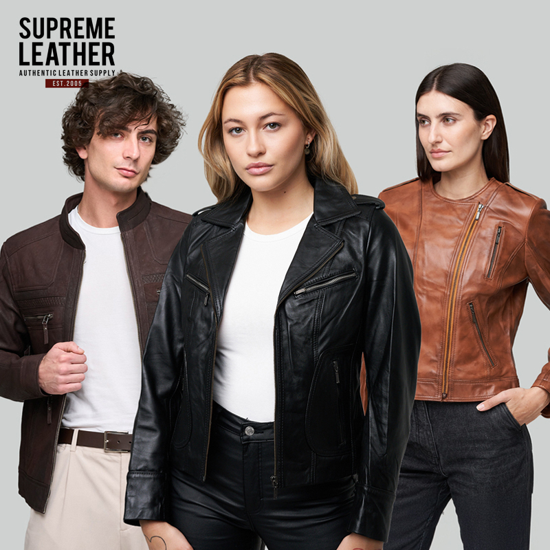 Men's or Ladies Genuine Leather Jacket