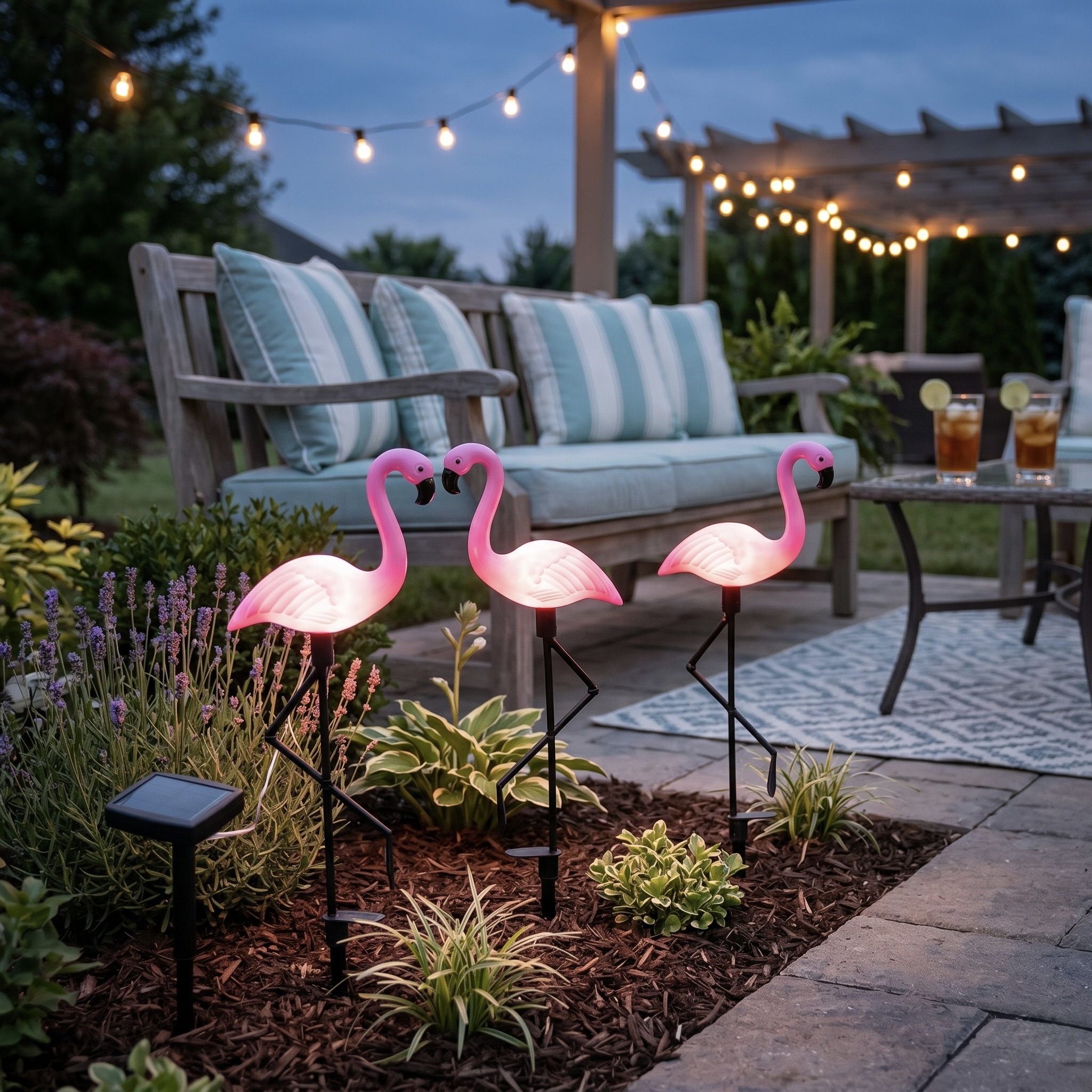 60% off on Iconix 3x Flamingo Solar Lights | OneDayOnly
